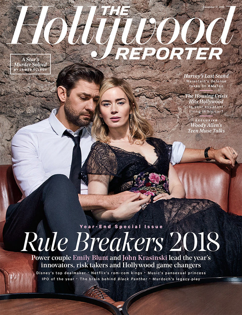 Emily Blunt, John Krasinski, The Hollywood Reporter, cover, December 2018 Emily Blunt, John Krasinski, The Hollywood Reporter, cover, December 2018